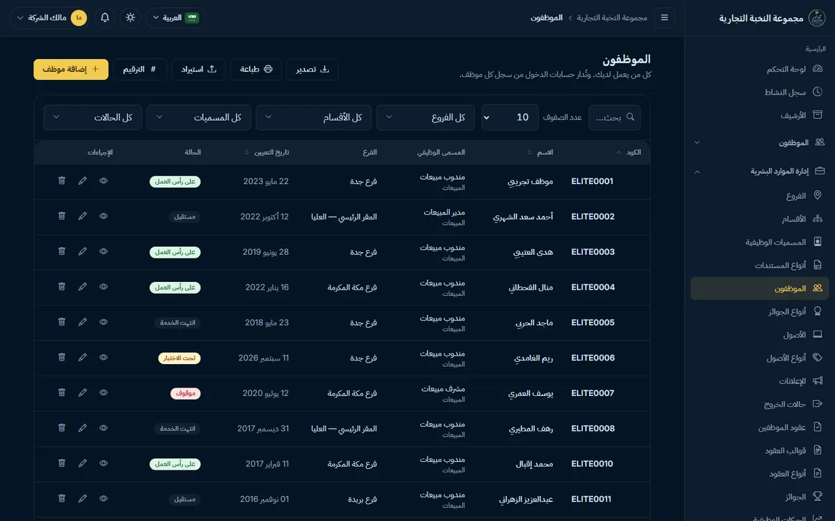 ملفات الموظفين